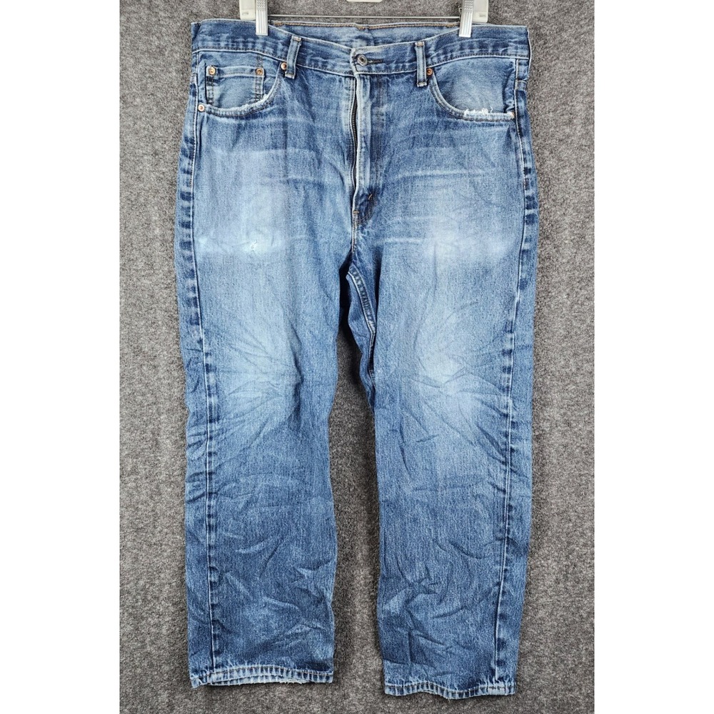 Levis 550 Relaxed Fit Jeans Mens 38x30 Blue Medium Wash Tapered‎ Leg Distressed